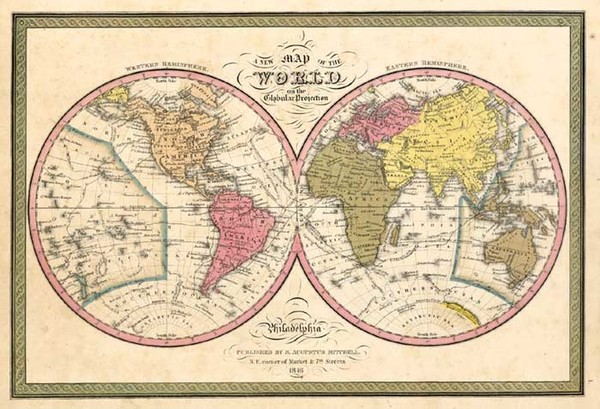 10-World and World Map By Samuel Augustus Mitchell