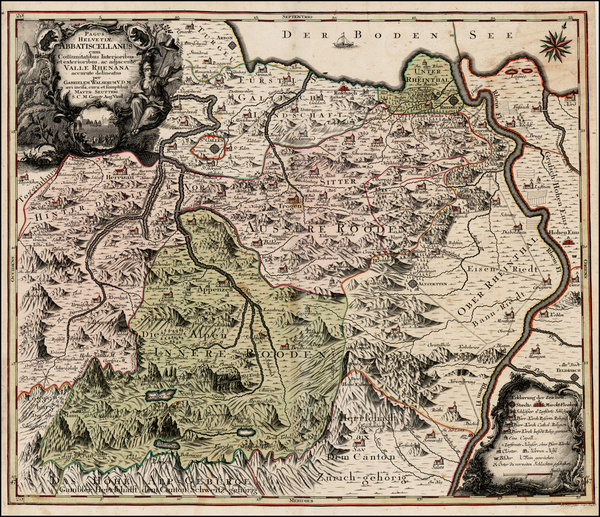 37-Switzerland Map By Matthaus Seutter