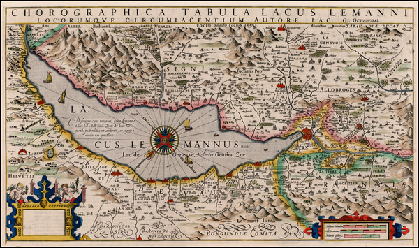 51-Switzerland Map By Jodocus Hondius