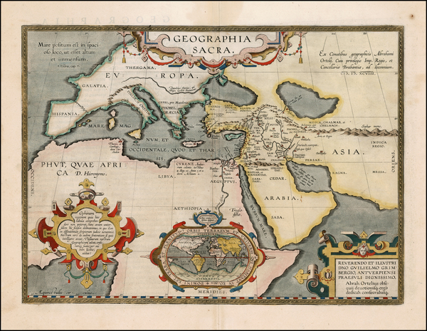 0-World, Europe, Europe, Middle East, Holy Land, Africa and Africa Map By Abraham Ortelius