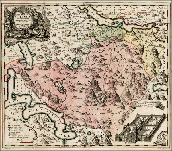 21-Switzerland Map By Matthaus Seutter