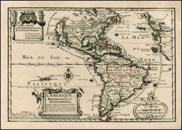 10-South America and America Map By Nicolas de Fer