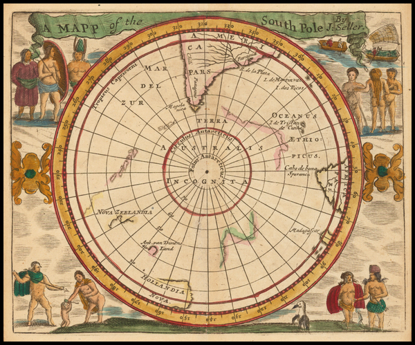 84-Southern Hemisphere and Polar Maps Map By John Seller