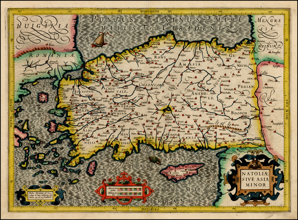 45-Turkey & Asia Minor and Balearic Islands Map By  Gerard Mercator
