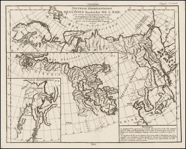 92-Polar Maps, China, Japan and Russia in Asia Map By Denis Diderot / Didier Robert de Vaugondy