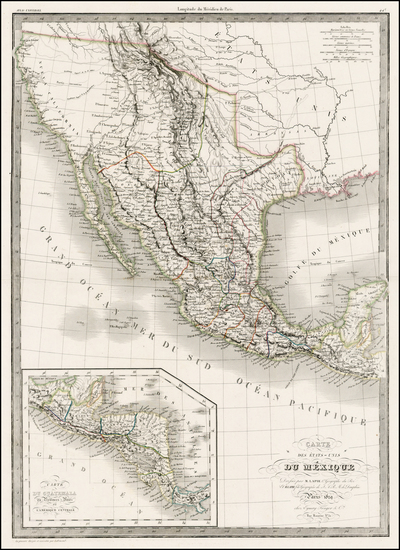 20-Texas, Southwest, Rocky Mountains, Mexico and California Map By Alexandre Emile Lapie