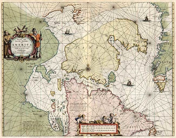 33-World, Polar Maps, Atlantic Ocean and Canada Map By Johannes van Loon