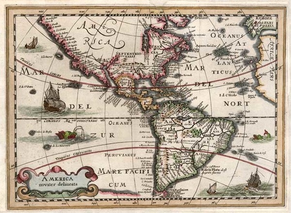 78-South America and America Map By Johannes Cloppenburg