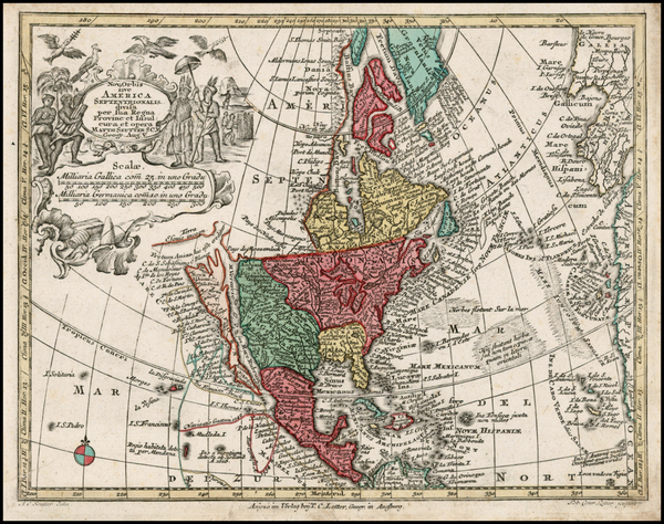 26-South America, California and America Map By Matthaus Seutter