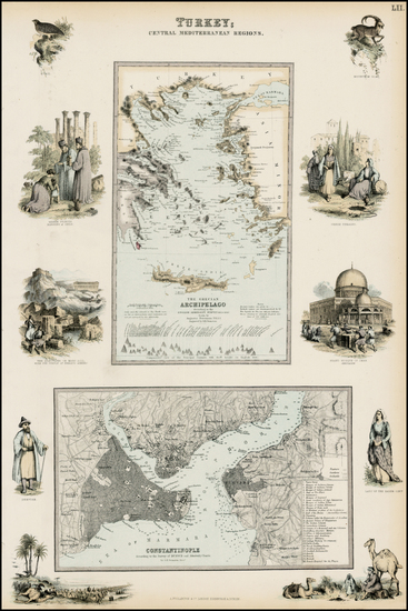 26-Turkey, Turkey & Asia Minor and Greece Map By Archibald Fullarton & Co.