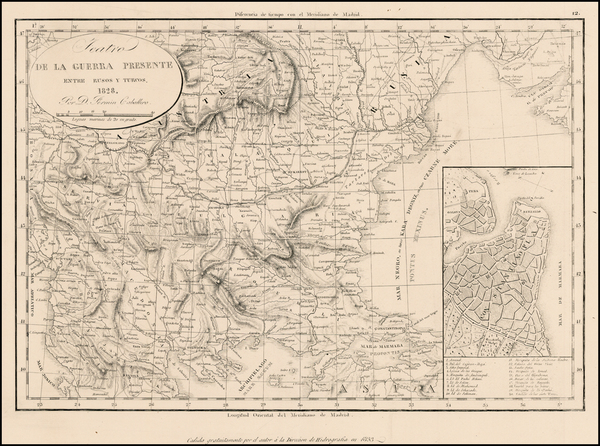 92-Ukraine, Romania and Turkey Map By Direccion Hidrografica de Madrid