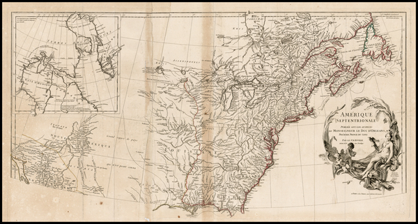 88-North America Map By Jean-Baptiste Bourguignon d'Anville