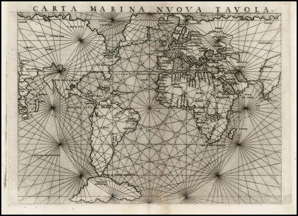 26-World and World Map By Girolamo Ruscelli