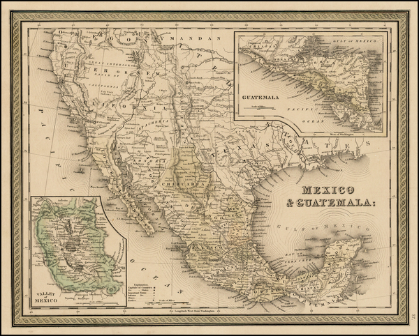 12-Texas, Southwest, Mexico and California Map By Samuel Augustus Mitchell