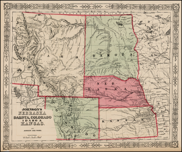 22-Plains and Rocky Mountains Map By Benjamin P Ward  &  Alvin Jewett Johnson