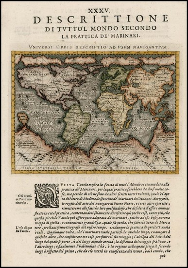 88-World Map By Giovanni Antonio Magini