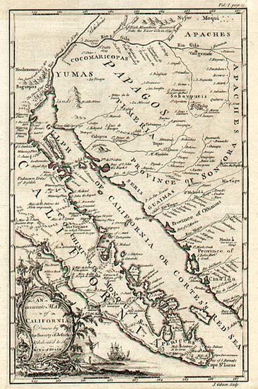 23-Southwest, Mexico, Baja California and California Map By John Gibson