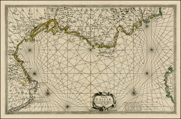 97-France, Italy and Spain Map By Jan Jansson / Willem Barentsz