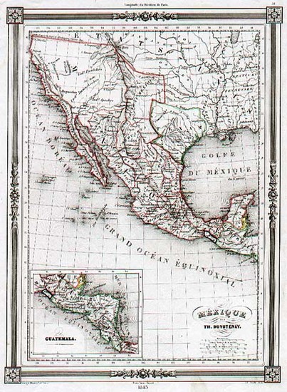 25-Texas, Southwest, Mexico and California Map By Thunot Duvotenay