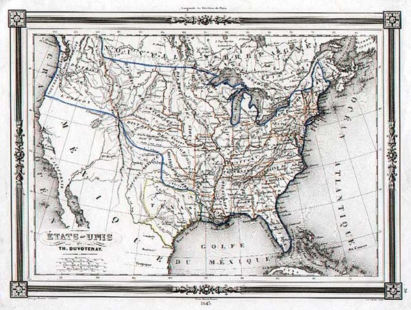 42-Texas, Southwest, Mexico and California Map By Thunot Duvotenay