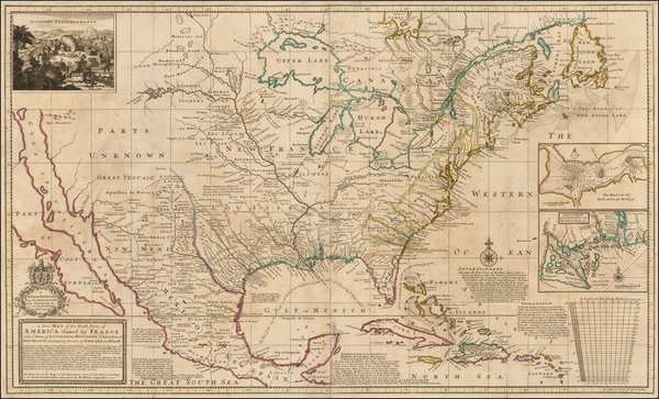 46-United States and North America Map By Herman Moll