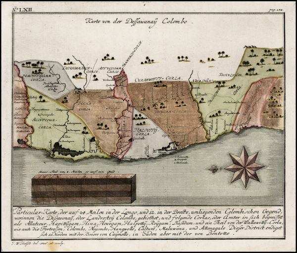 17-Sri Lanka Map By Johann Wolfgang Heydt