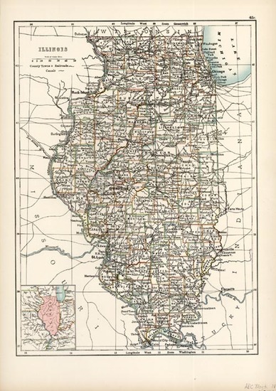 28-Midwest Map By Adam & Charles Black