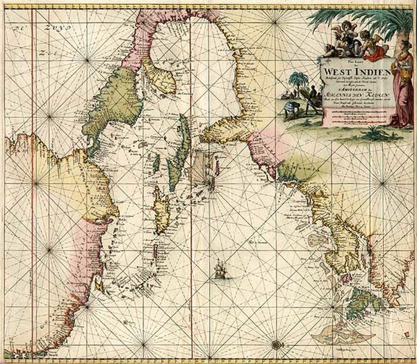 52-United States, Caribbean, Central America and Canada Map By Johannes Van Keulen