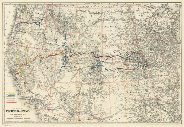 82-United States, Texas, Plains, Southwest, Rocky Mountains and California Map By G.W.  & C.B.