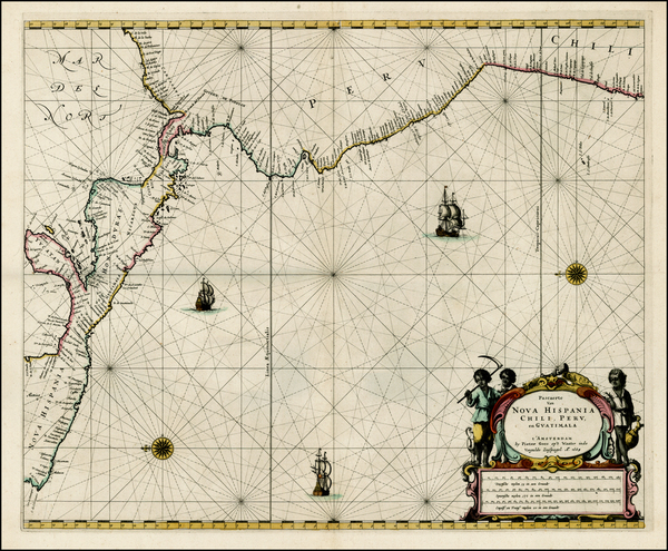 72-Mexico, Central America and South America Map By Pieter Goos