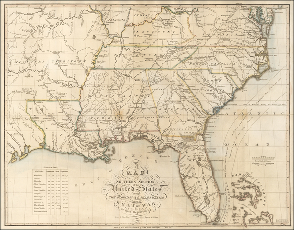 54-South and Southeast Map By John Melish