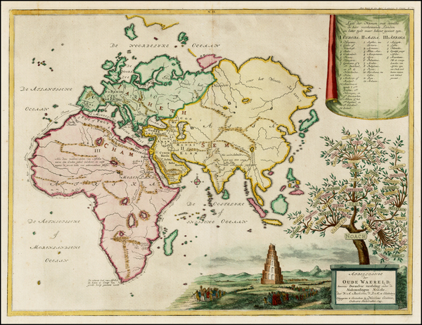 46-World, World, Asia, Asia, Southeast Asia and Holy Land Map By Willem Albert Bachienne