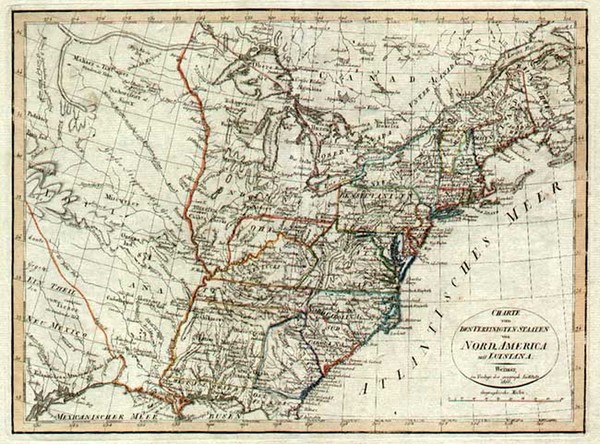 51-United States, Texas and Plains Map By Weimar Geographische Institut