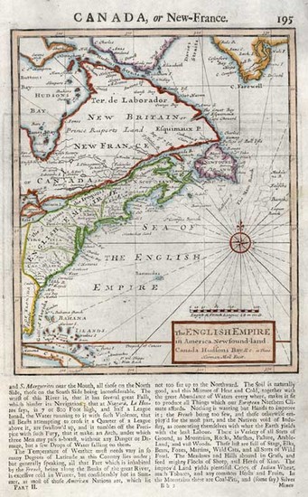 32-United States, New England and Canada Map By Herman Moll