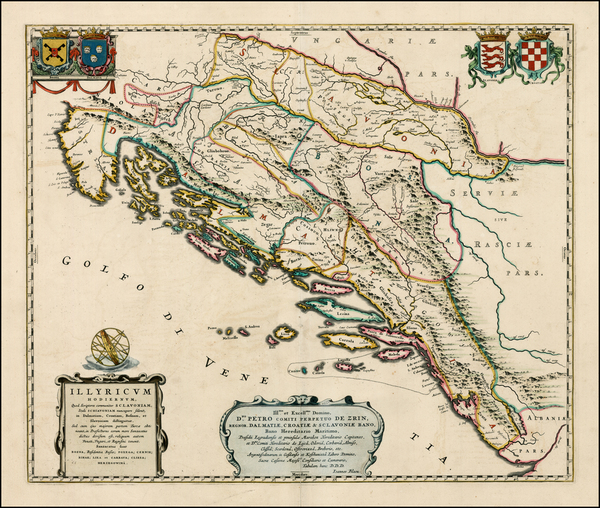 81-Balkans Map By Johannes Blaeu / Abraham Wolfgang