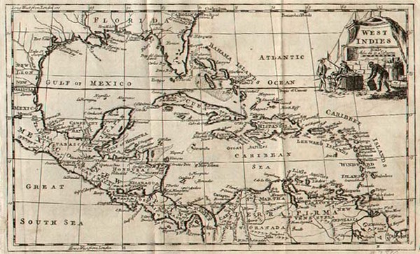 85-South, Southeast, Caribbean and Central America Map By Thomas Jefferys