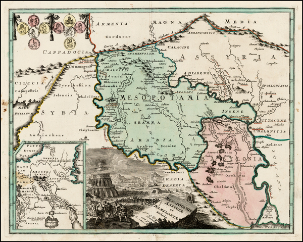 36-Middle East and Holy Land Map By Johann Christoph Weigel