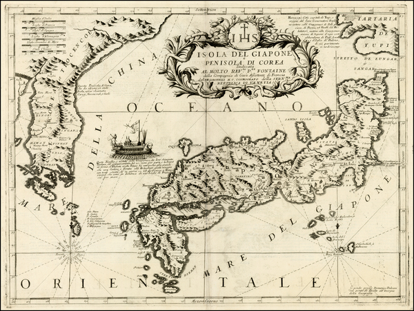 18-Japan and Korea Map By Vincenzo Maria Coronelli