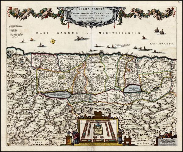 48-Holy Land Map By Nicolaes Visscher I