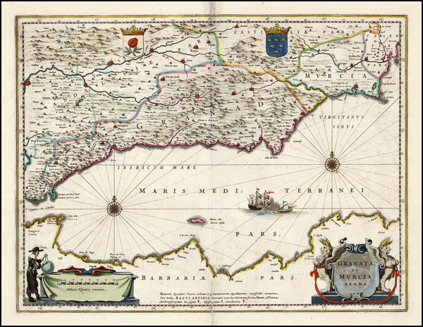 41-Spain Map By Willem Janszoon Blaeu / Abraham Wolfgang