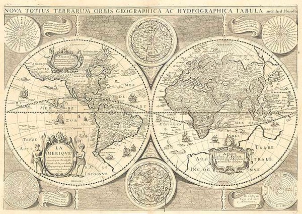 56-World, World and Celestial Maps Map By Jodocus Hondius / Francois Jollain