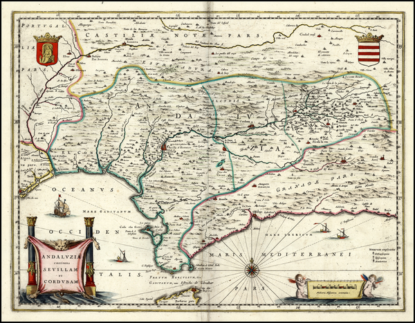 61-Spain Map By Willem Janszoon Blaeu