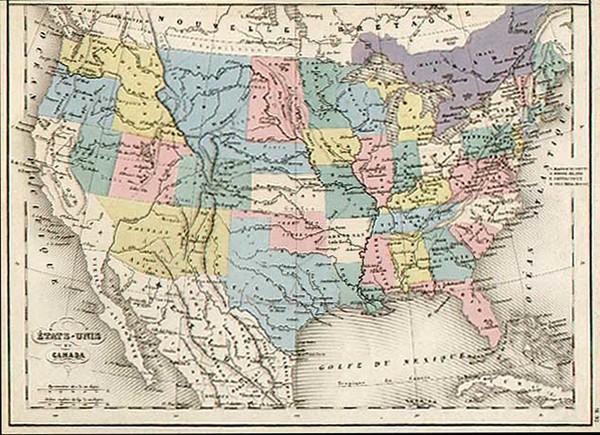 6-United States and Southwest Map By De La Marche