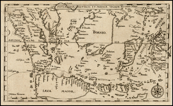 62-Southeast Asia, Philippines and Other Islands Map By Levinus Hulsius