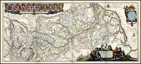 69-Netherlands, France and Germany Map By Willem Janszoon Blaeu