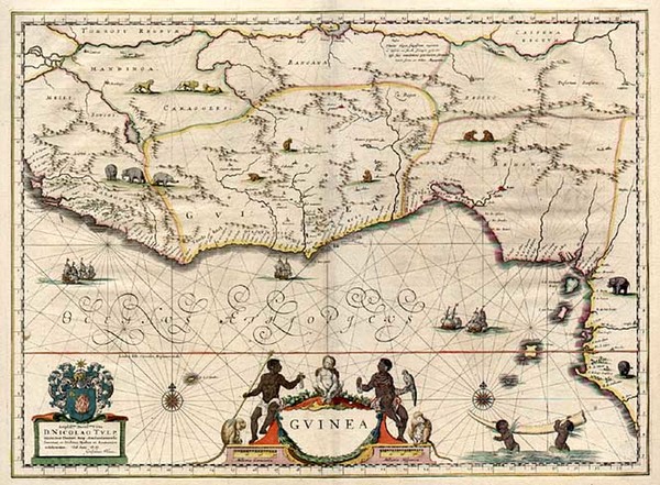 64-Africa and West Africa Map By Willem Janszoon Blaeu