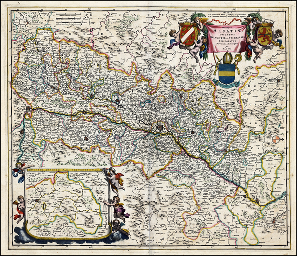 54-Switzerland, France and Germany Map By Frederick De Wit