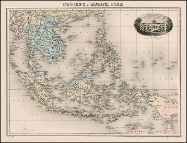 31-China, Southeast Asia and Philippines Map By Jean Migeon