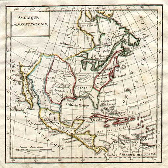 37-North America Map By Gilles Robert de Vaugondy