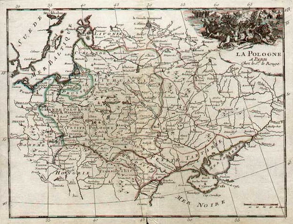 90-Europe, Poland, Russia, Baltic Countries and Germany Map By George Louis Le Rouge